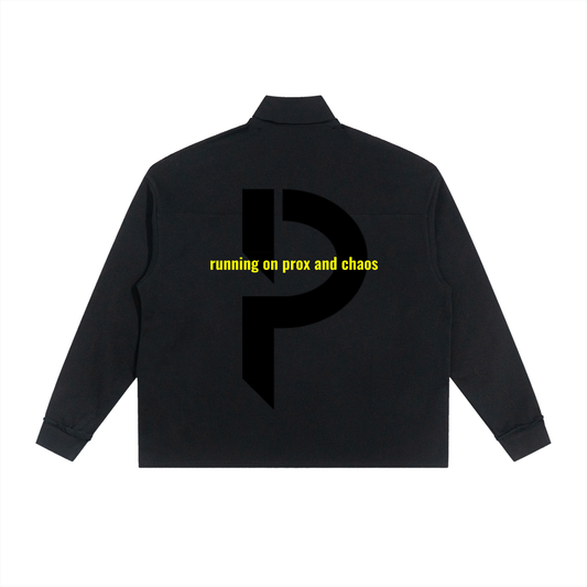 Half-Zip Rolled Edge Fleece Sweatshirt